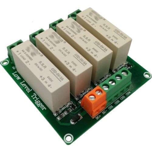 New 4 Channel low level trigger solid state Relay Module DC load 5A switch Control Panel module 5V