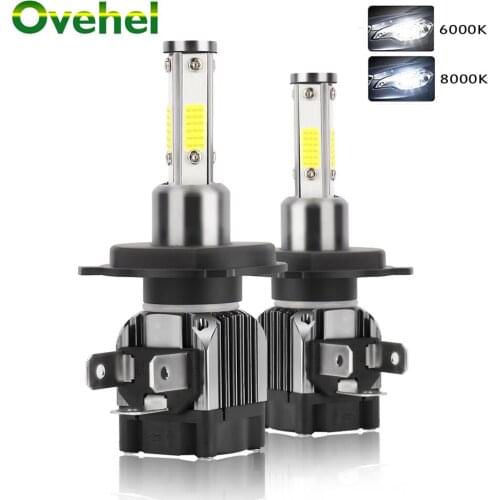 OVEHEL 2pcs LED 14000LM H7 H11 LED Bulb Car Headlight 360 Degree H1 H4 H8 H9 9005 HB3 9006 HB4 6000K 12V Auto Fog Light