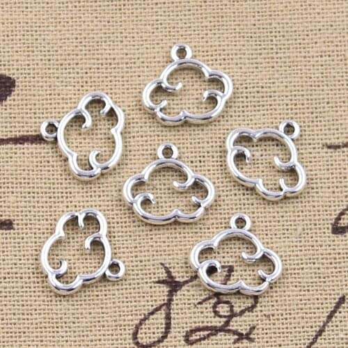 30pcs Charms Floating Clouds 13x15mm Antique Silver Color Pendants Making DIY Handmade Tibetan Finding Jewelry