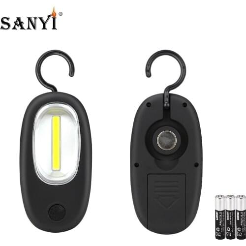 Portable Lantern COB LED Magnetic Working Light Flashlight Torch Rotating Hook Hanging Lamp For Outdoor Camping Emergency AAA