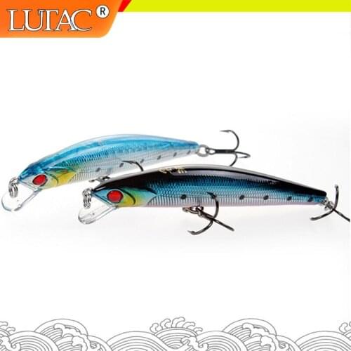 Fishing Lure Lutac Black Minnow 90mm 9.3g Sinking Pesca Jerkbaits Artificial Tackle