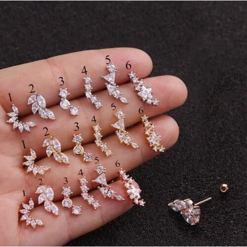 Fashion Creativity Earring Multiple Styles 3 Colors Ear Bone Nail For Temperament Women Zircon Earnail Exquisite Jewelry Gift