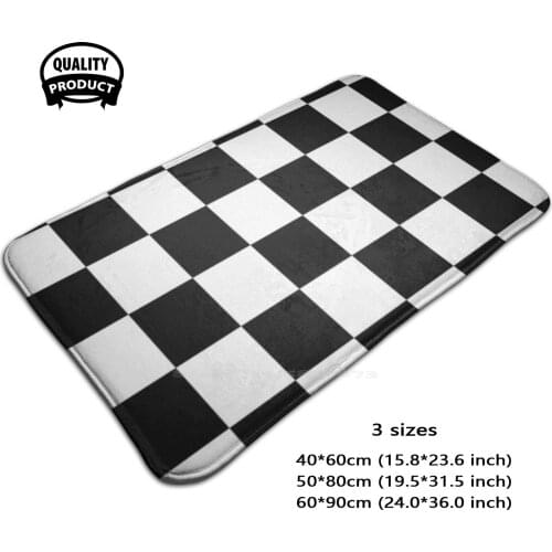 Checkered Flag Chequered Flag Motor Sport Checkerboard Pattern Win Winner Racing Cars Race Black Door Mat Foot Pad Home Rug Win