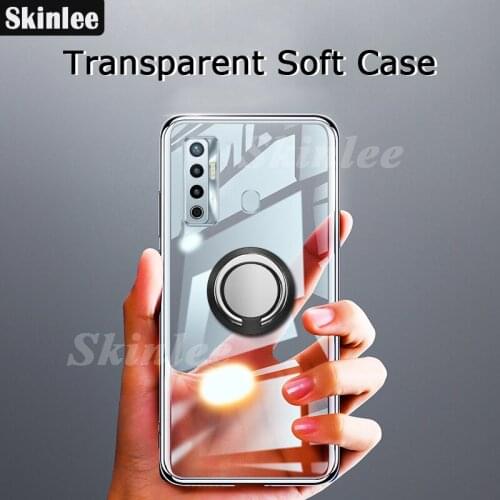 Skinlee For Tecno Camon 17 Case Official Original Shockproof With Ring Holder Clear Cover For TECNO Camon 17 Phone Case