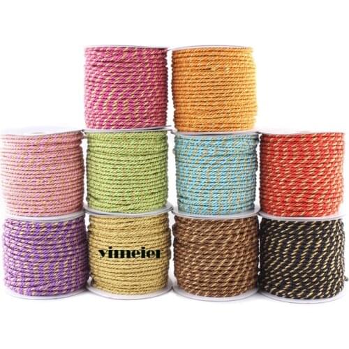 Free Ship 1pcs 35meters /roll 3mm Double Color Satin Twisted Cord, Wrapped Thread Cord, Rope Cord
