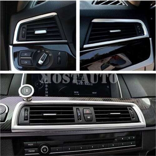 For BMW 5 Series F10 F11 Inner Console Centre & Side AC Air Vent Cover 2011-2016 3pcs Car Accessories Interior Car Decor