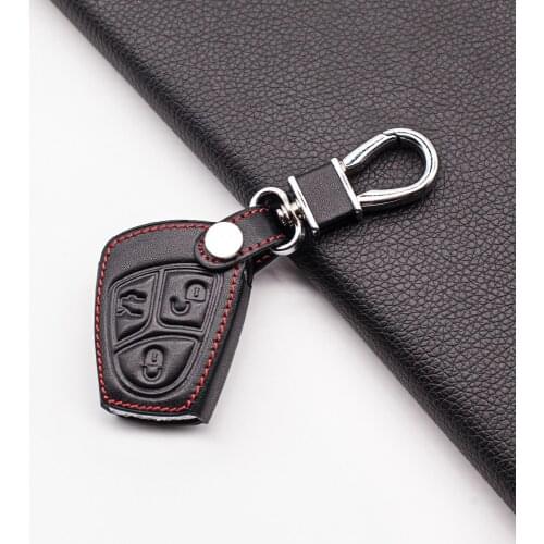 For Mercedes Benz C B E Class CLS CLK SLK CL / w203 w211 w204 3 Buttons Carrying Leather Key Fob Cover Case Protect Shell
