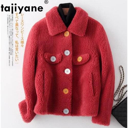 Coat Fur Real Wool Jacket Autumn Winter Coat Women Clothes 2021 Korean Vintage Sheep Shearling Suede Lining Women Tops ZT3871