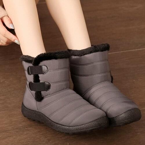 Winter Boots for Women Waterproof Snow Slip On Shoes Fur Lined Winter Ankle Boots Comfy Short Anti-Slip Outdoor Flat Shoes
