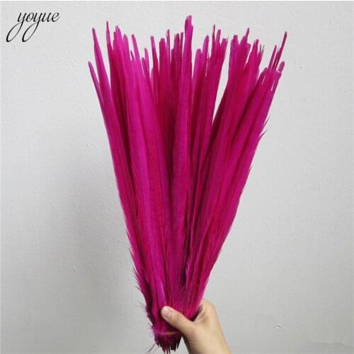 100 Pcs Rose Natural Pheasant Tail Feathers 16-18inch 40-45cm High Quality Diy Jewelry Wedding Decorations Pheasant Feather