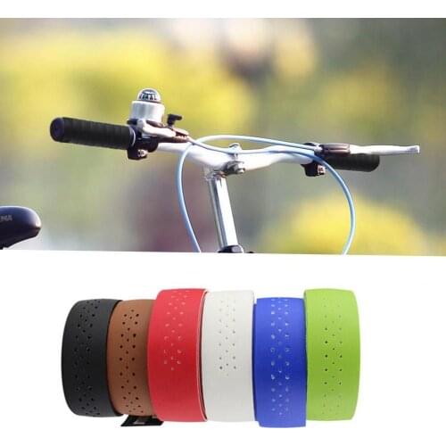 Bicycle Parts Cycling Bicycle Handlebar Strap 2Pcs Bike Handlebar Tapes Faux Leather Perforated Handle Straps Riding Supplies