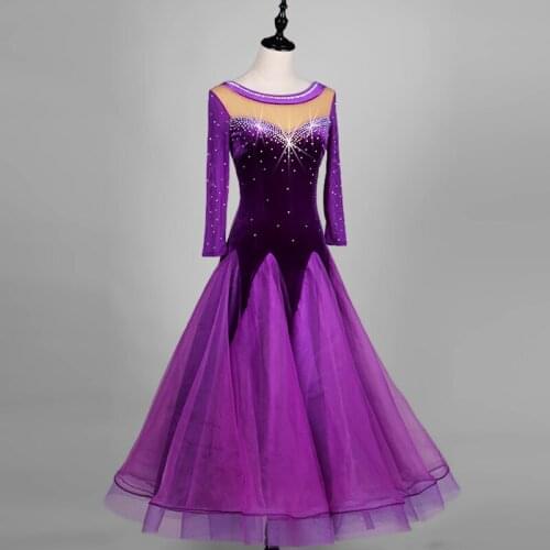 2019 New Costume Sale Ballroom Dance Skirts Newest Design Woman Modern Waltz Tango Dress/standard Competition Dress MQ036