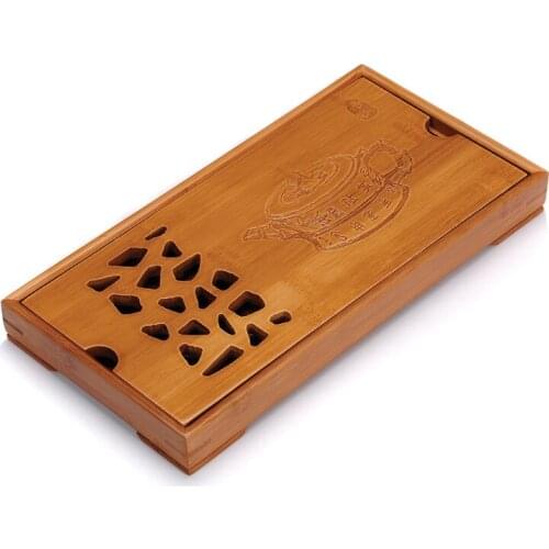 27*14*2.8cm Chinese Gongfu Tea High Guality Bamboo Tea Tray with beautique carving patter 100% Eco-friendly bamboo tea tray