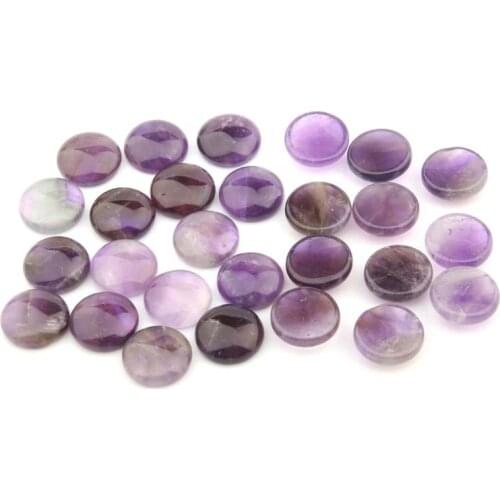 5pcs New Ring Surface 4 6 8 10 12 14 16 18 20mm Natural Stone Round Amethysts Cabochons For Bracelet Earrings Ring Accessories