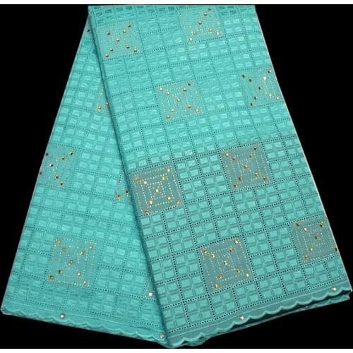 8 colors (5yards/pc) rhinestones fixed Swiss voile lace fabric mint green African cotton lace fabric for party dress CLP108