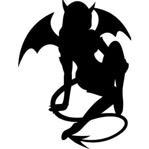 9.6*12.6CM Mystery Bad Evil Demon Girl Decal Popular Style Silhouette Design Car Sticker Vinyl Laptop Skateboard Sticker