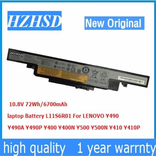 6700mAh 10.8V 72Wh New Original laptop Battery L11S6R01 For LENOVO Y490 Y490A Y490P Y400 Y400N Y500 Y500N Y410 Y410P