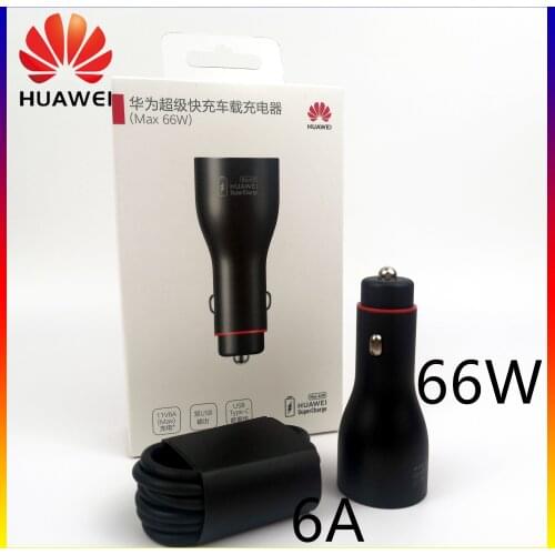 Original 66W Huawei SuperCharge Car Charger Dual Usb Quick Car Charger Output 5V=3A 10V=4A 11V=6A Max For Mate 40 Pro Lite 30
