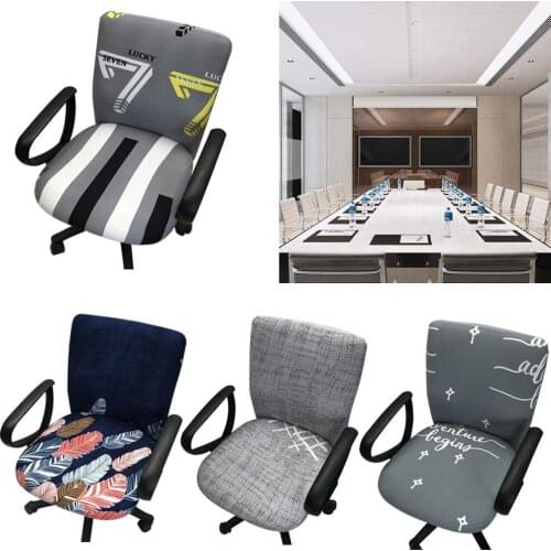 Chair Cover Office Computer Rotating Chair Cover Printed Elastic Covers Stretch Seat Case Removable Washable Chairs Silpcover