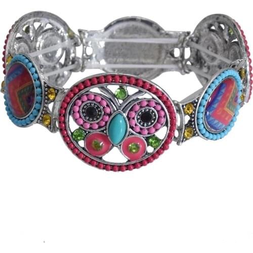 Gypsy Ethnic Bohemian Elastic Bracelets & Bangles For Women Girl Vintage Butterfly Charms Beach Stretch Stone Beaded Bracelets