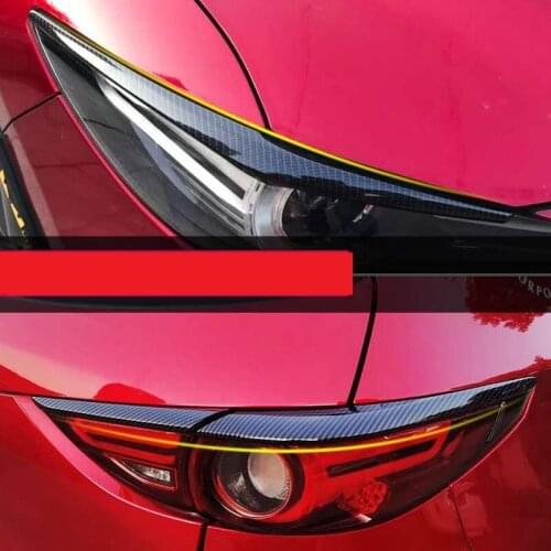 Car styling ABS Headlight Eyebrow Decorative Cover Sticker Trim For Mazda CX-5 CX5 KF 2017-2020 Exterior Decals Strips Parts