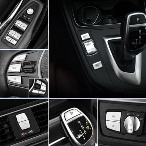 Car Styling Interior Buttons Decorative Cover Trim Console Gear Sticker For BMW 1 2 series Coupe F22 F20 F52 Auto Accesories