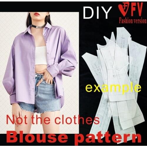 Clothes pattern womens clothing design sense lantern sleeve shirt cutting drawings 1:1 finished pattern BCY-154