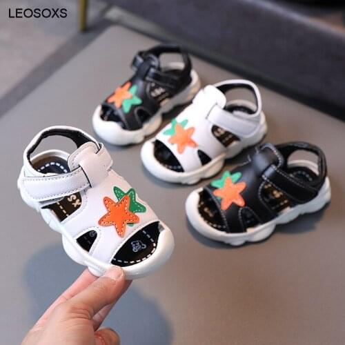 Childrens Casual Beach Shoes 2021 Summer New Fashion Baotou Anti Kicking Sandals For Boys And Girls Aged 0-3