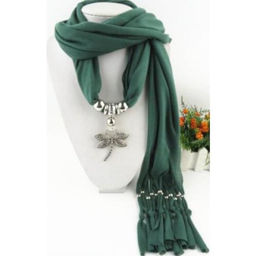 Design Animal Dragonfly Totem Pendant Jewelry Scarf Women Accessories Scarfs Fashion Luxury Brand Jewelry Scarf Necklace