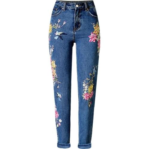 EPUZS Women's Jeans With Embroidery