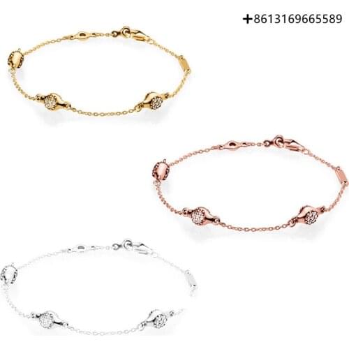 HERO 100% 925 Sterling Silver Original Copy High Quality 1:1 Multi-Color Cubic Zrconia Bracelet Gilded With Logo Free Envelope