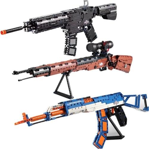 Toy Gun Military Automatic Pistol Building Blocks Guns Solider Weapon Sniper Rifle Model Action Toys Power Kids Gifts