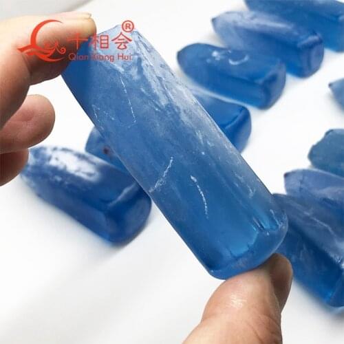 100g 0.1kg 104# blue color artificial spinel rough raw matieral for jewelry making