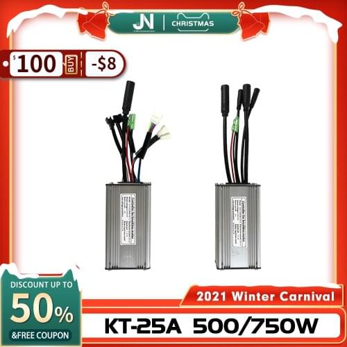 Ebike Controller 36V48V KT-25A Sine Wave and Square Wave 9 Mosfets Whole Waterproof Plug With Light Function KunTeng 750W Motor