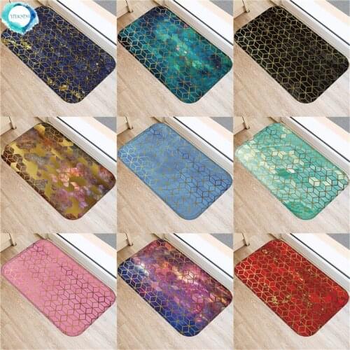 1PC 40x60cm Geometric Doormat Kitchen Carpet Anti-Slip Nordic Style Starry Sky Pattern Bathroom Floor Dustproof Mats