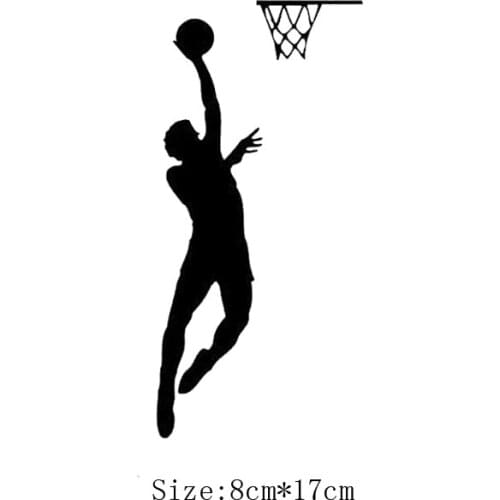KUCADA man playing basketball switch panel sticker for wall decoration removable diy wall sticker black home decal WP1465