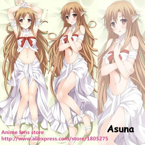 Hot Cute Anime Pillowcase Sword Art Online SAO Asuna Lovely Pillow Case Cover decorative Hugging Body
