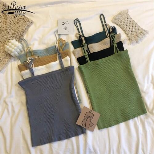 Fashion Bottoming Women Clothing Sexy Knitted Top Women 2021 Small Summer Camisole Women Outer Wear Ropa Mujer Thin Style 9971