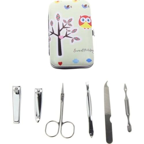 6Pcs/Set 2 Different Kinds Owl Best French Professional Manicure Pedicure Set For Men Women Girl Kid Child Gift