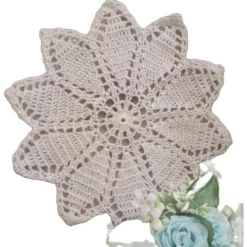 NEW cotton placemat cup coaster mug kitchen Christmas round table place mat cloth lace Crochet tea coffee doily pot New Year pad