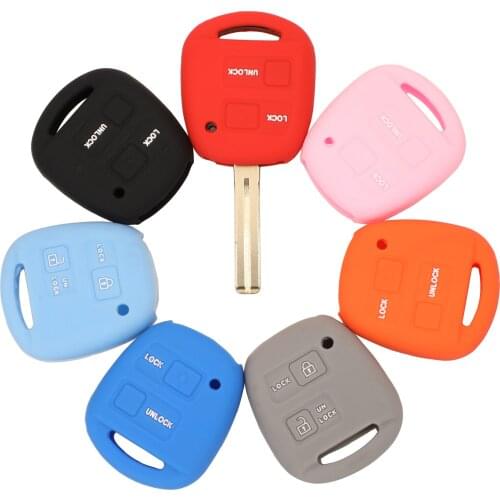 New 2Buttons Silicone Car Remote Key Fob Shell Cover Case For TOYOTA CAMRY RAV4 PRADO COROLLA AVENSIS LAND CRUISER YARIS