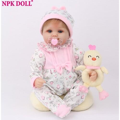 NPKDOLL Reborn Baby Doll 45CM 17 Inch Baby Soft Toys Bebe Reborn Chicken Toys Lovely Christmas Gift For Girls