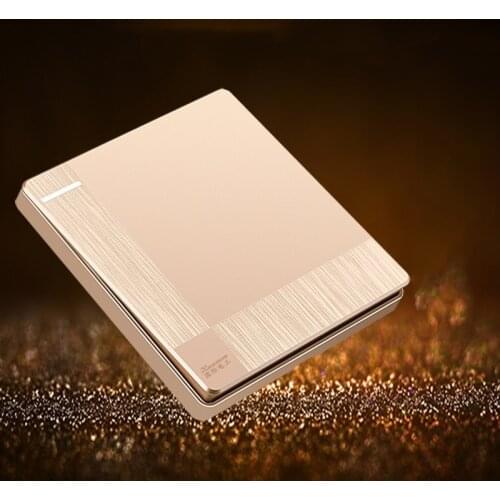 250V 86mm 1/2/3/4 gang 1/2 way PC panel rose gold drawing flat panel concealed embedded wall switch weak current socket set A2