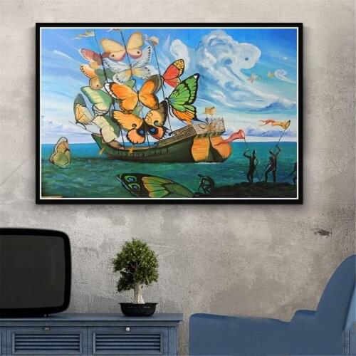 Poster And Prints Retro Psychedelic Painting Salvador Dali Surrealism Wall Art Abstract Pictures For Living Room Home Decor