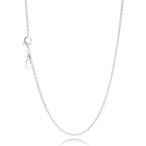 Authentic 925 Sterling Silver Classic Basic Fashion Chain Necklace Fit Pandora Women Bead Charm Gift DIY Jewelry