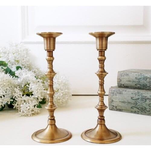 European-style Retro Candle Holder Simple Decorative Metal Christmas Candle Holder Porta Vasos Creativos Home Decoration AA50ZT