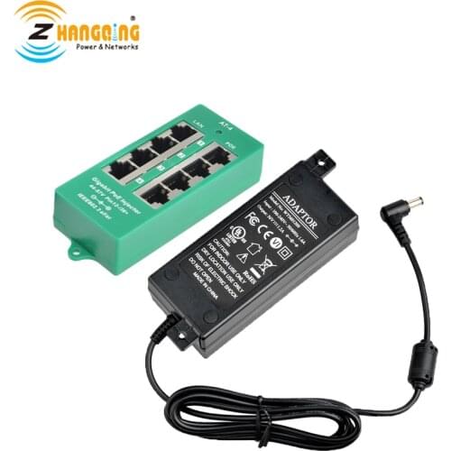 PoE Injector 4 Port Active Gigabit POE Patch Panel with 56V 60W Power Supply For Cisco, IP Camera, Aruba,etc PoE Devices
