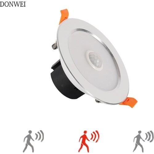 DONWEI PIR Infrared Motion Sensor LED Downlight 5W 7W 12W 15W Modern Recessed Downlight for Livingroom Corridor Lighting Fixture