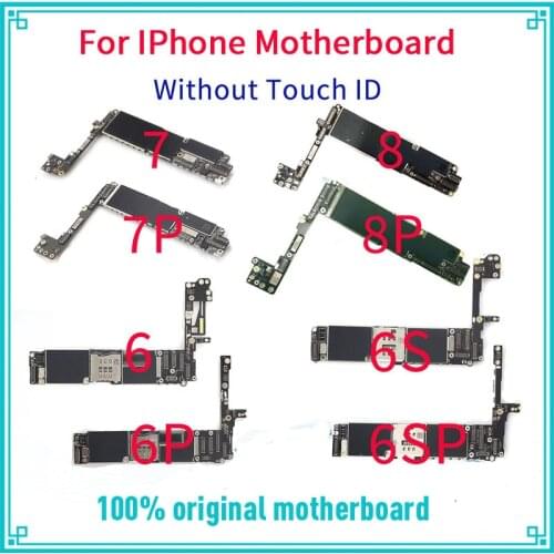 Unlocked For iPhone 6 6 plus 6s 6s plus 7 7 plus 8 8plus Motherboard 16GB 32GB 64GB 128GB Original Used Mainboard No Touch ID