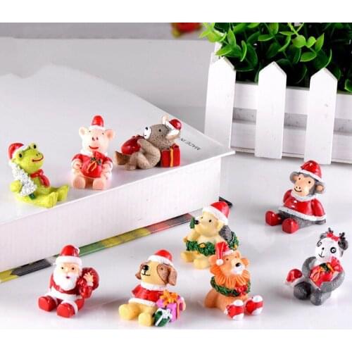 Christmas Decorations for Home Decor Mini Animal Craft Gift Xmas Ornaments Gift for Kids Microlandschaft